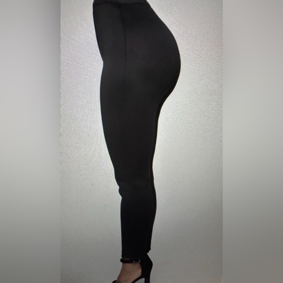 NEW- Black 2 piece pant set- Ruffled hem top with deep V Neck & fitted pants. - Picture 6 of 6